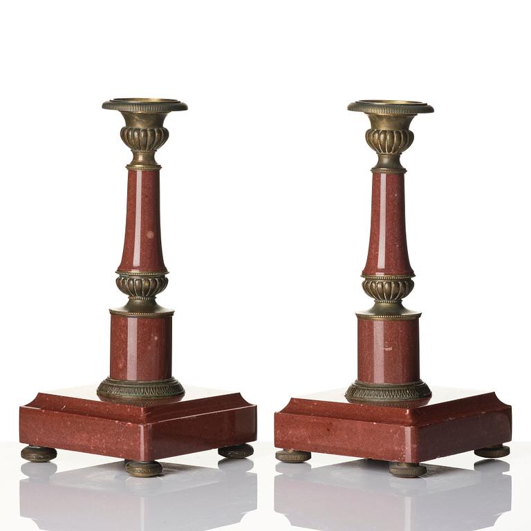 A pair of presumablu russian candlesticks.