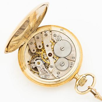 Pocket watch, 14K gold, 52 mm.