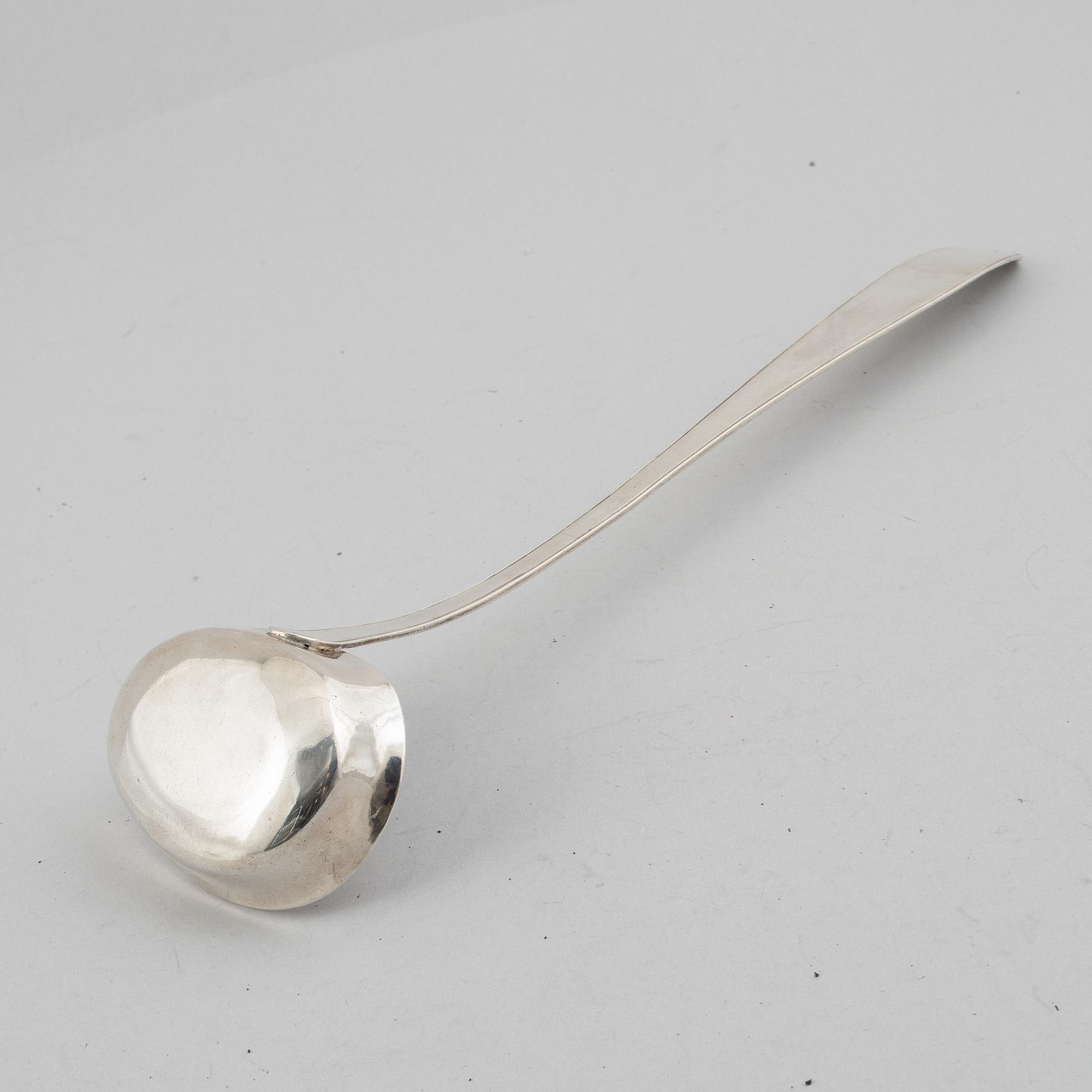 A Swedish silver soup ladle, mark of Jacob Möller, Malmö 1814.