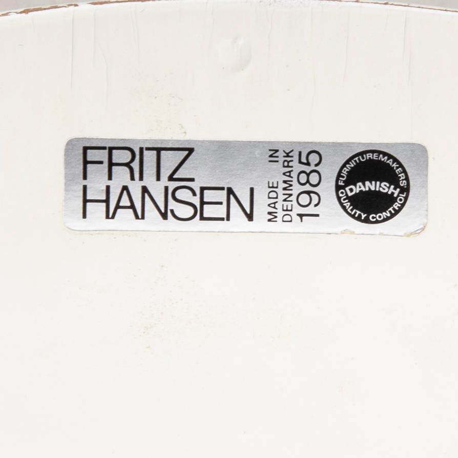 Arne Jacobsen, a set of four  "Sjuan" armchairs from Fritz Hansen Denmark.
