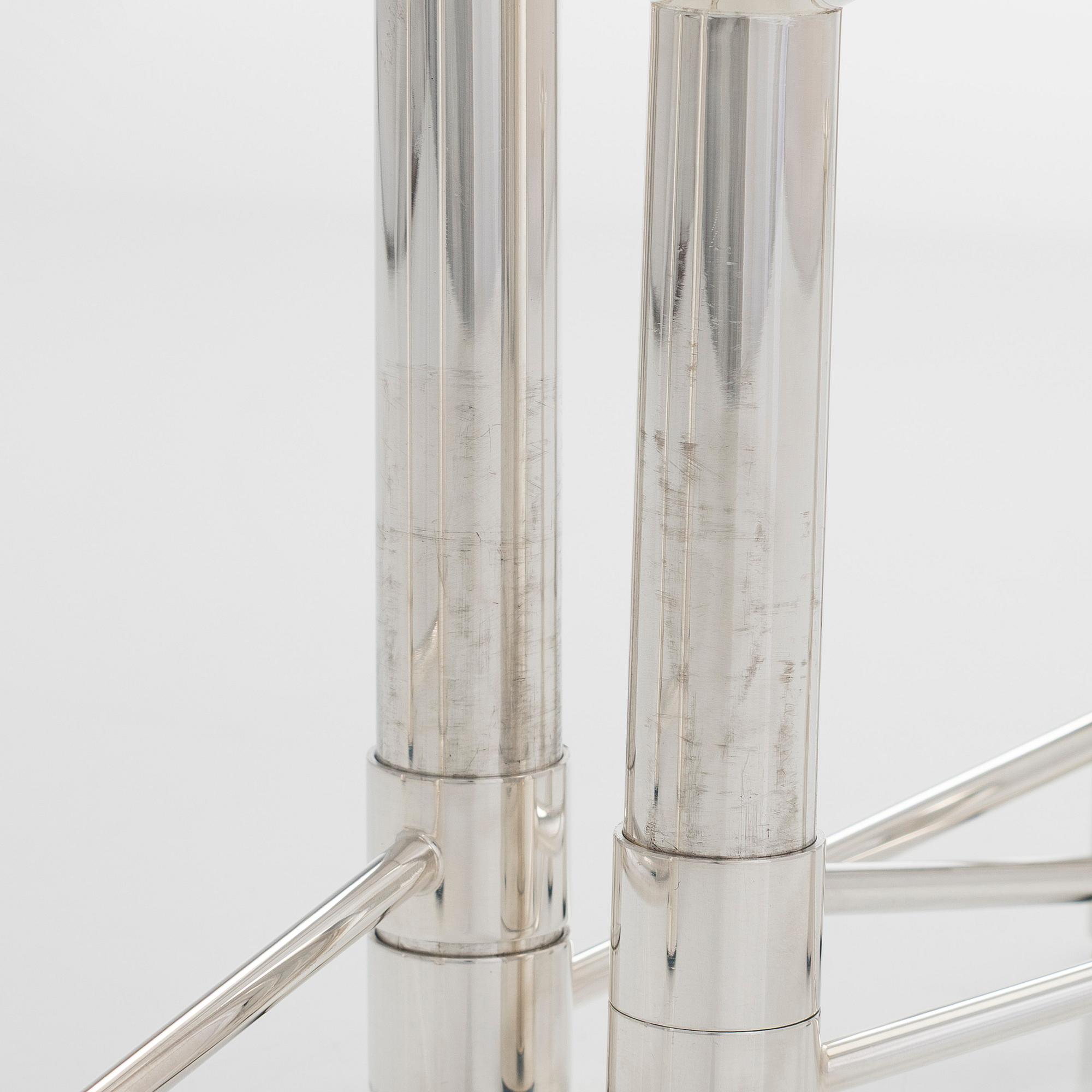 Tapio Wirkkala, a 'Nonstop' silver candelabrum, TW 432, numbered 74/90, for Kultakeskus, Hämeenlinna 2007.