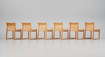 Børge Mogensen, stolar, 6 stycken "BM61", ett par karmstolar ”BM62”, Fredericia, Danmark, 1950-tal.