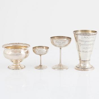 Lot of silver, 11 pieces, including C.G. Hallberg, K. Anderson, 1903-1954.