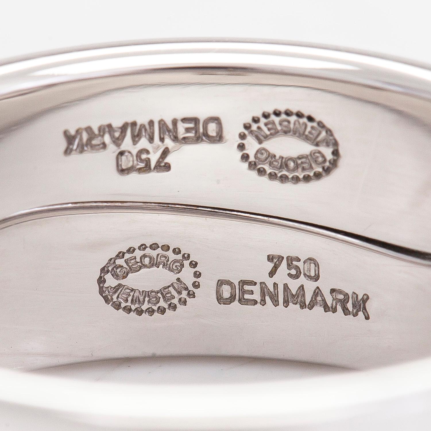 Georg Jensen, ring, "Fusion" 18K vitguld, pavéinfattade små diamanter ca 0.18 ct totalt.