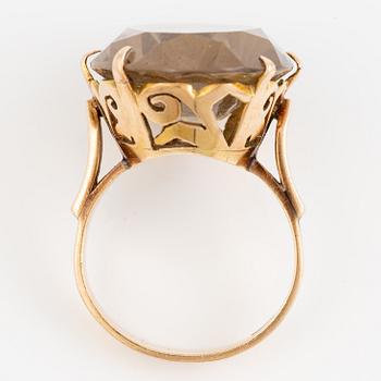 Ring 14K guld med rökkvarts.