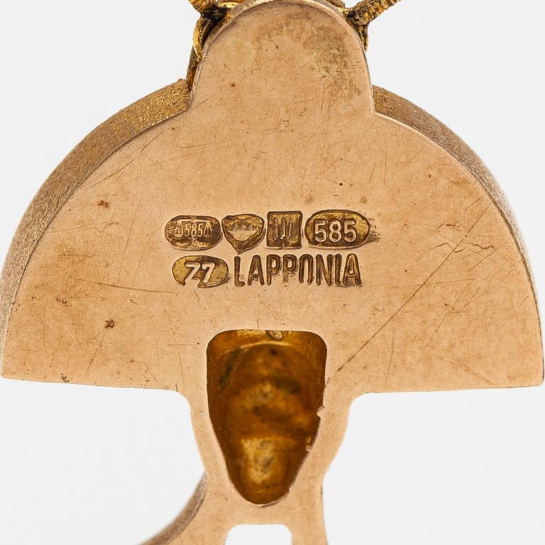 Björn Weckström,  "Balak", a 14K gold necklace with an opal triplette. Lapponia 1977.