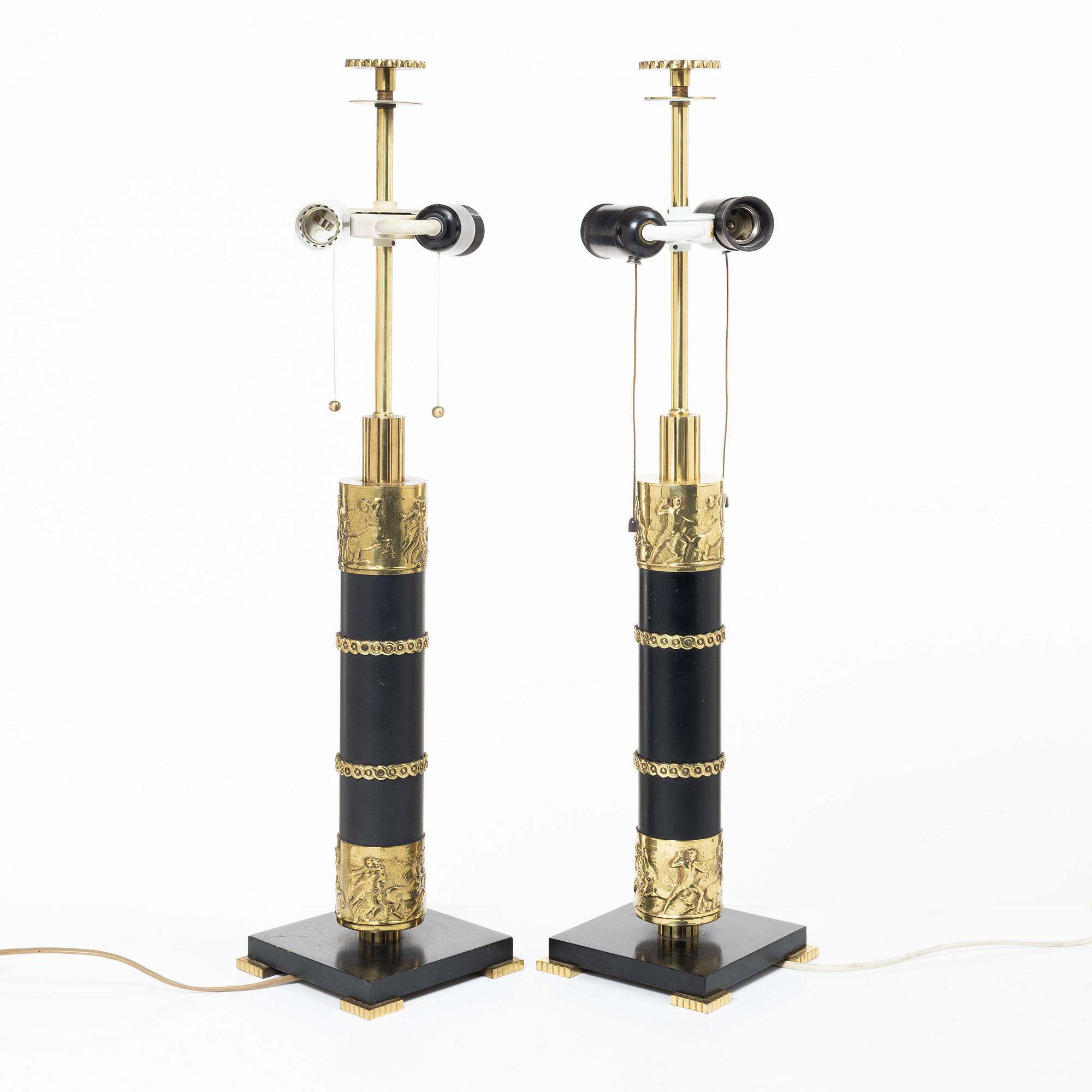 Boréns, an imposing pair of table lamps model 8019, Borås, 1960s-70s.