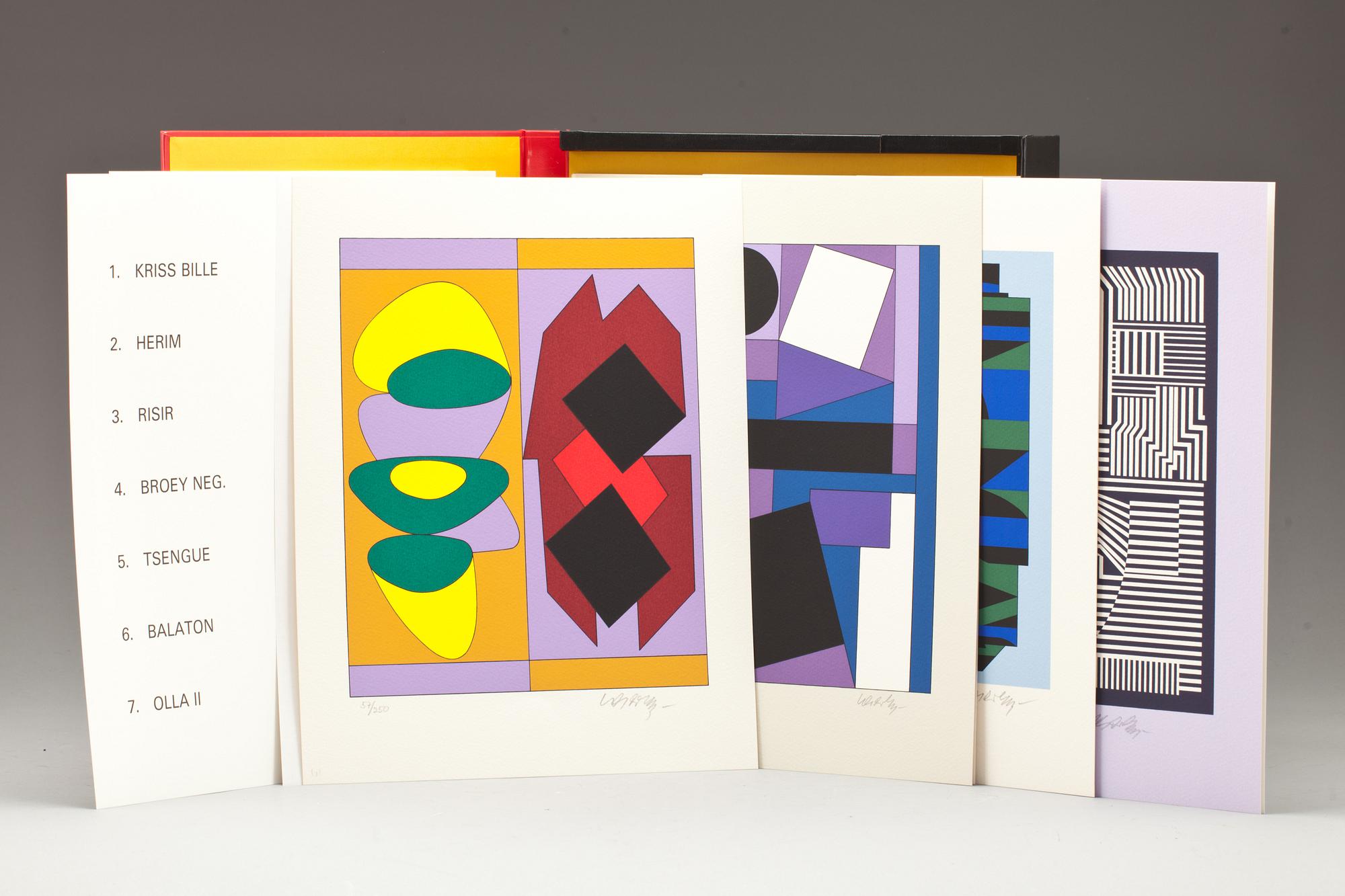 VICTOR VASARELY, mapp. ION Falaize 1989. 7 blad signerade och numrerade 57/250.