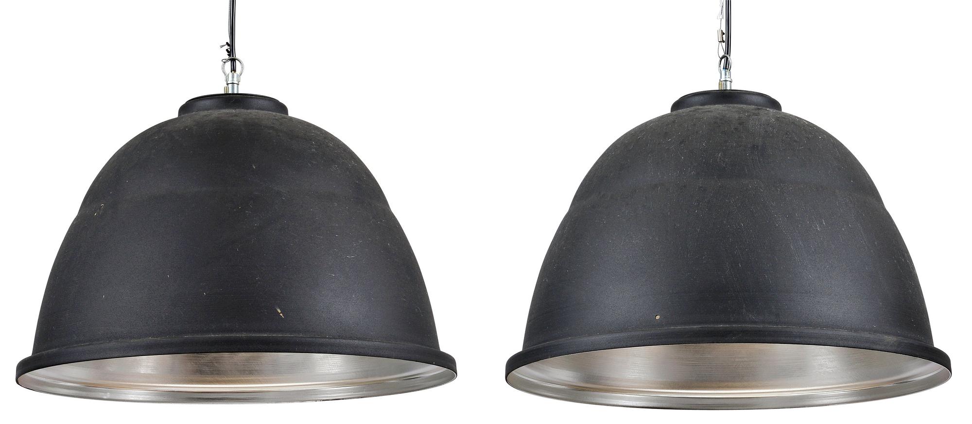 LOFT TAKLAMPA, ett par, svartmålad aluminium, Antti Eklund.
