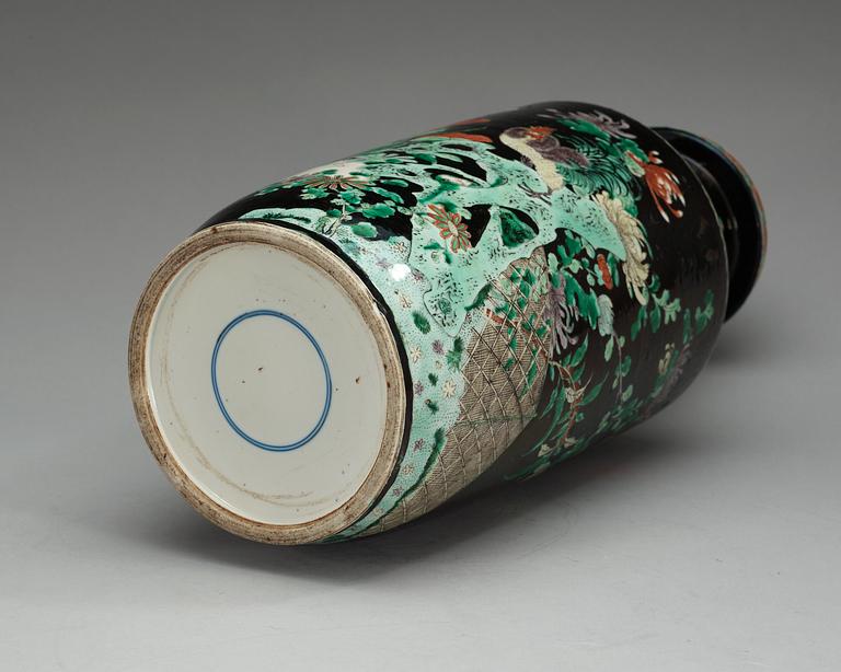 A famille noire vase, Qing dynasty, 19th Century.