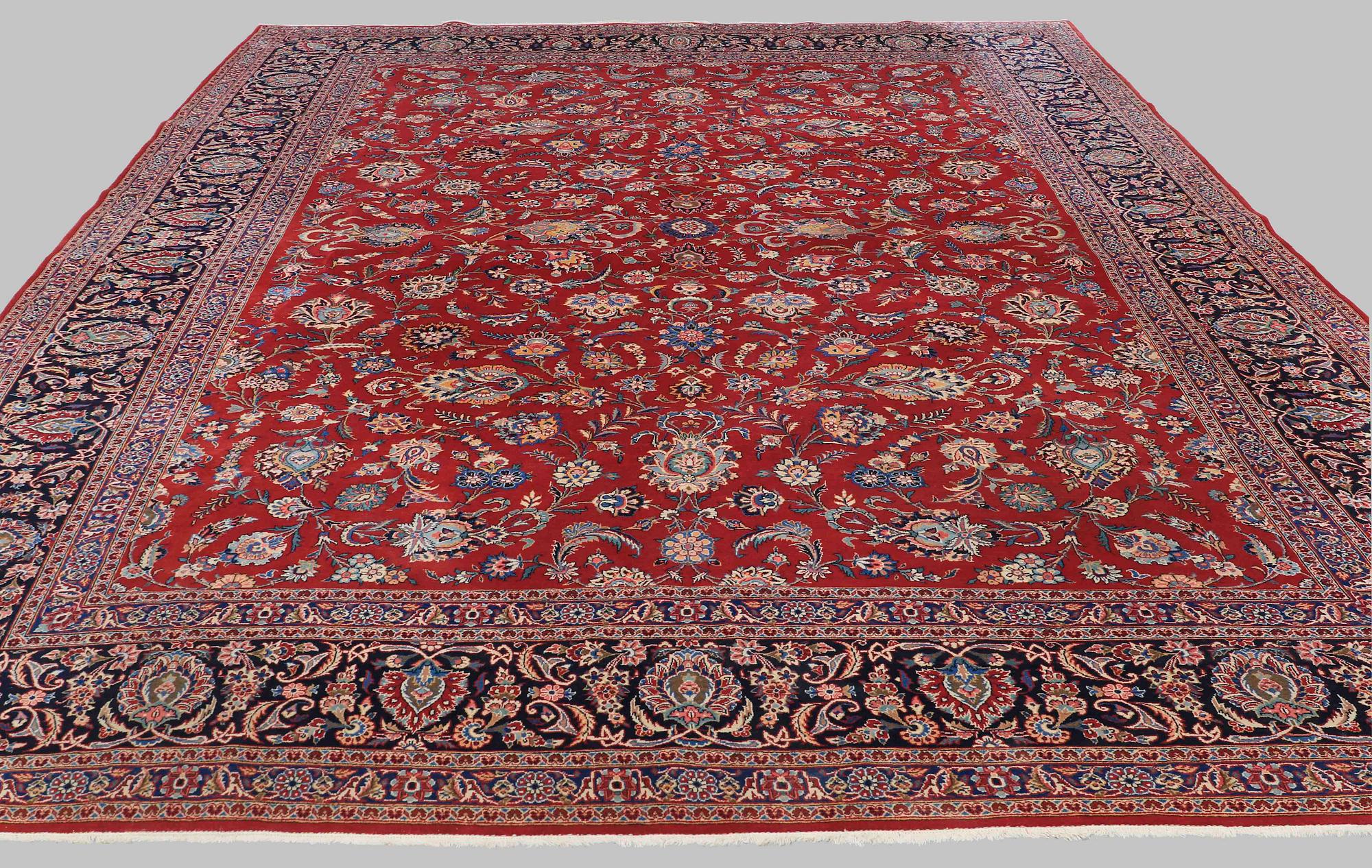 A semi antique Keshan carpet, c. 452 x 333 cm.