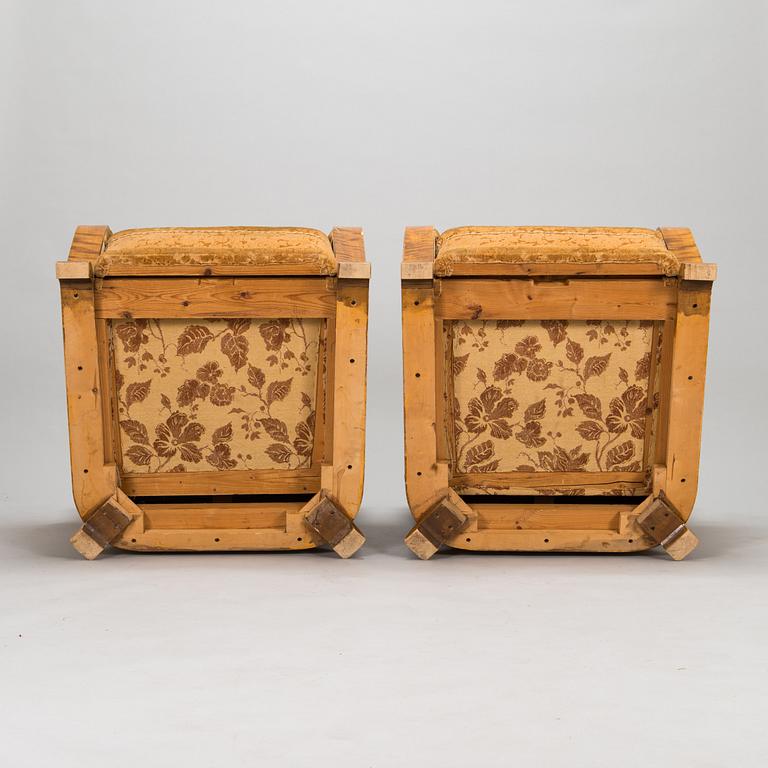 A pair of 1930's armchairs.