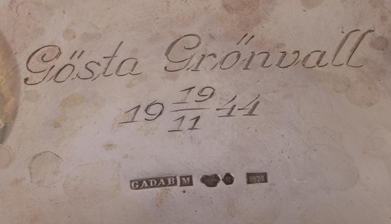 VAS, silver, GADAB, Malmö 1943, barockstil.