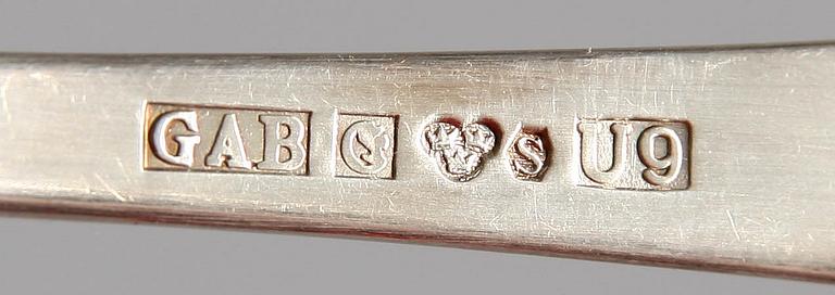 KAFFESKEDAR, 6 st, silver, "Rosenholm" G.A.B, 1970. Tot 96 gr.