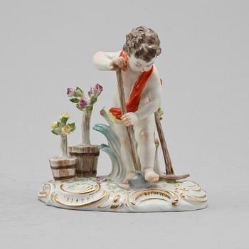 FIGURIN, porslin, Meissen, omkring 1900.