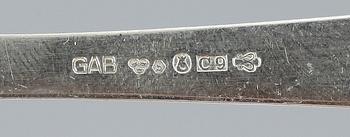 BESTICK, 12 st, silver, "Rosenholm", GAB, Stockholm 1952-1954. Tot vikt ca 298g.