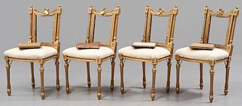 SALONGSGRUPP, 8 delar, Louis XVI-stil, 1900-talets första hälft.