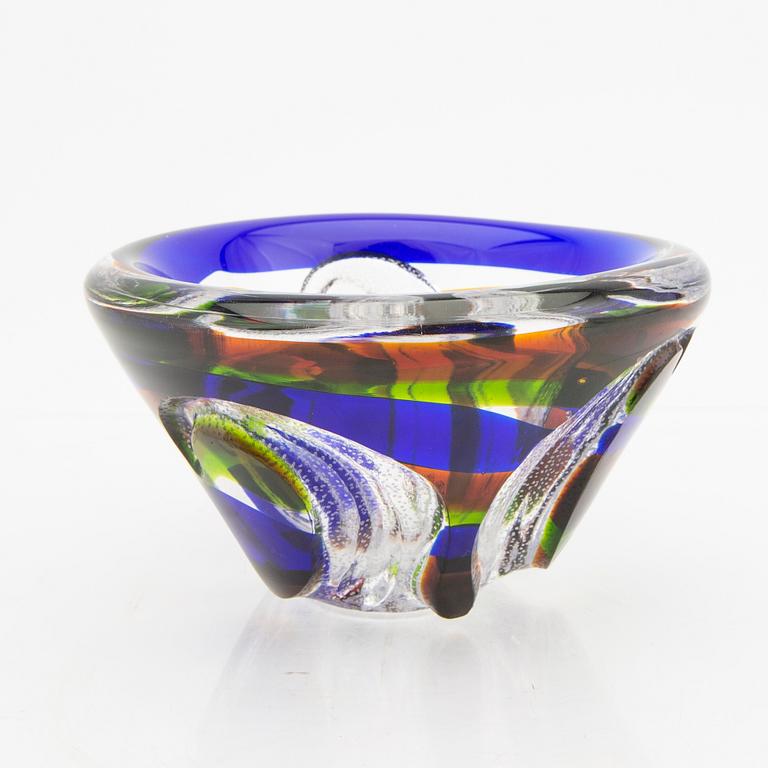 Vicke Lindstrand, a signed glass bowl Kosta.