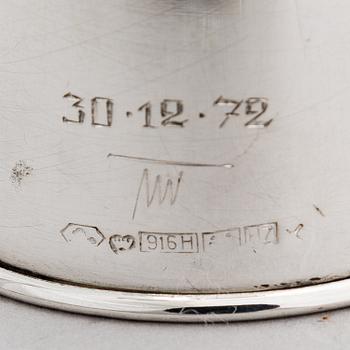 Tapio Wirkkala, Kandelaber TW 202, silver (916), Kultakeskus, Tavastehus 1961.