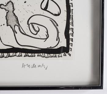 Pierre Alechinsky,  etching and  linocut, 1989, signed 2/125.