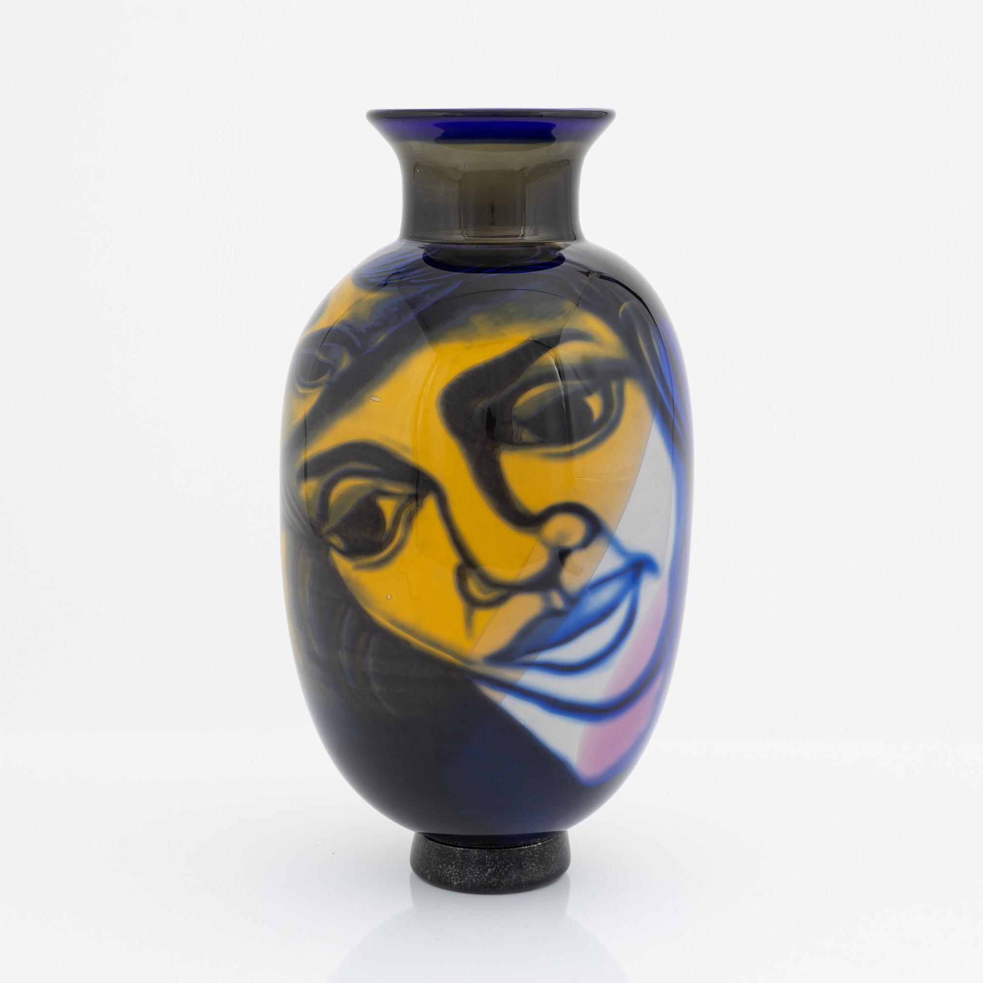Eva Englund, a unique 'graal' glass vase, Muraya.