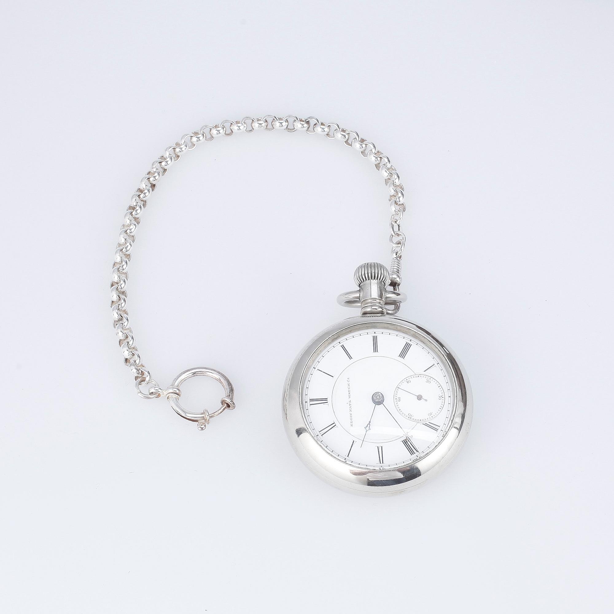FICKUR, stål, Elgin watch company, 1900-talets början.