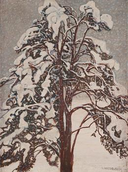 592. Otto Hesselbom, "Pine Tree in Snow".