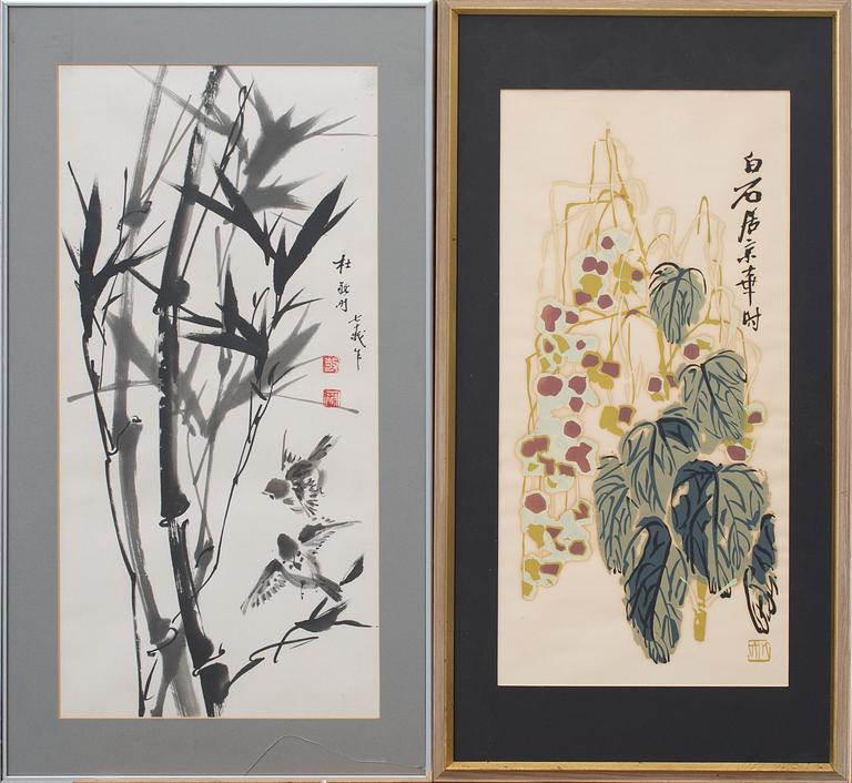 OKÄNDA KONSTNÄRER, 3 st, Kina 1900-tal.