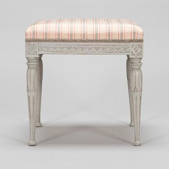 Taburetti, Erik Öhrmark, (mestari Tukholmassa 1777-1813), signeerattu ja sinettimerkitty, kustavilainen, Ruotsi.