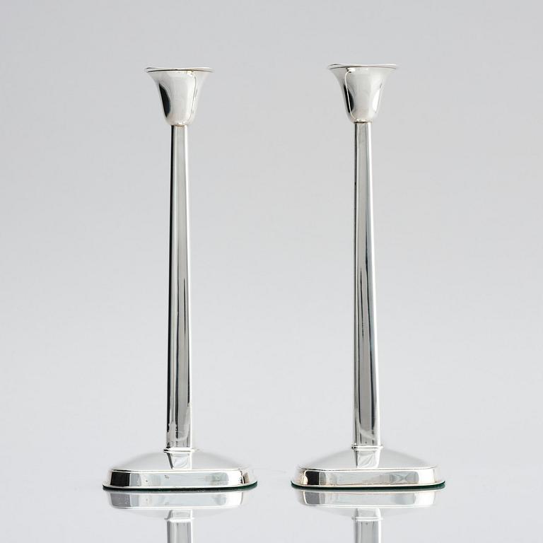 Sven-Arne Gillgren, a paif of silver candelsticks, design Sven-Arne Gillgren, company Guldsmedsaktiebolaget, Stockholm 1965.