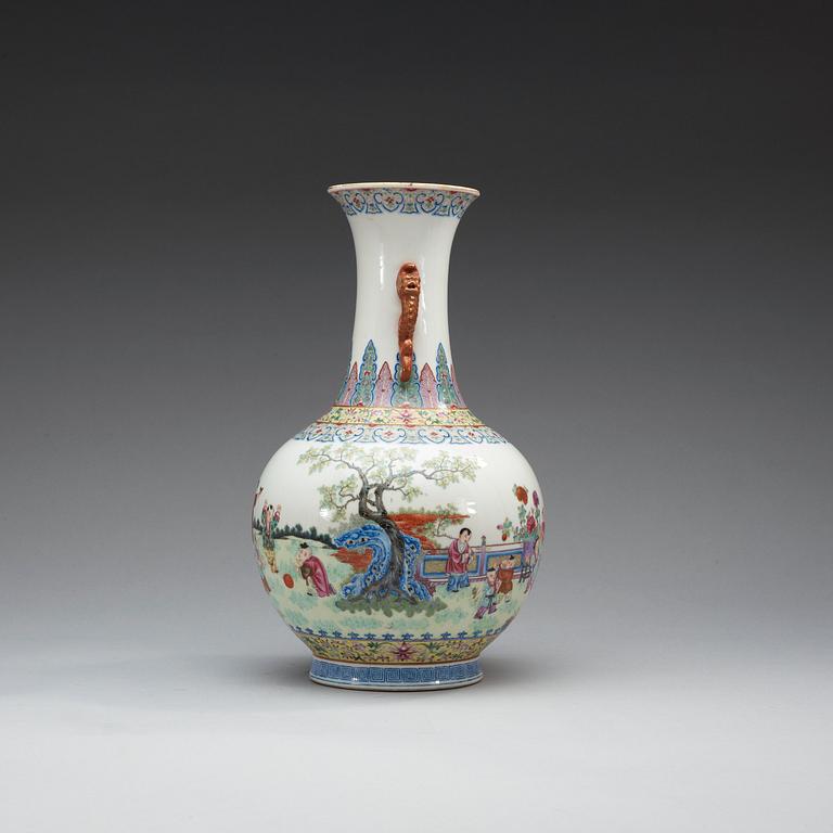 A Chinese famille rose vase, 20th Century.