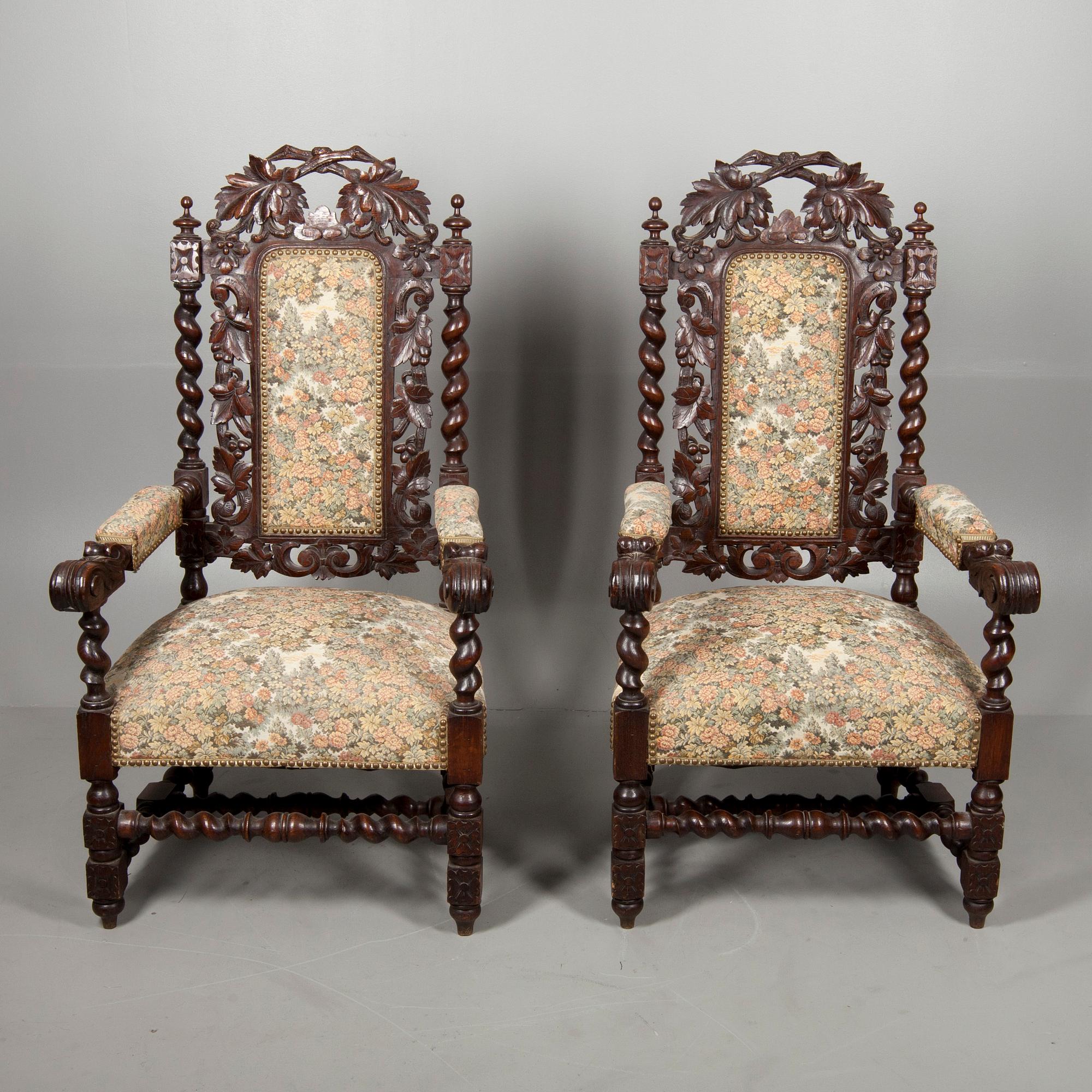 KARMSTOLAR, ett par, barockstil, ca 1900.