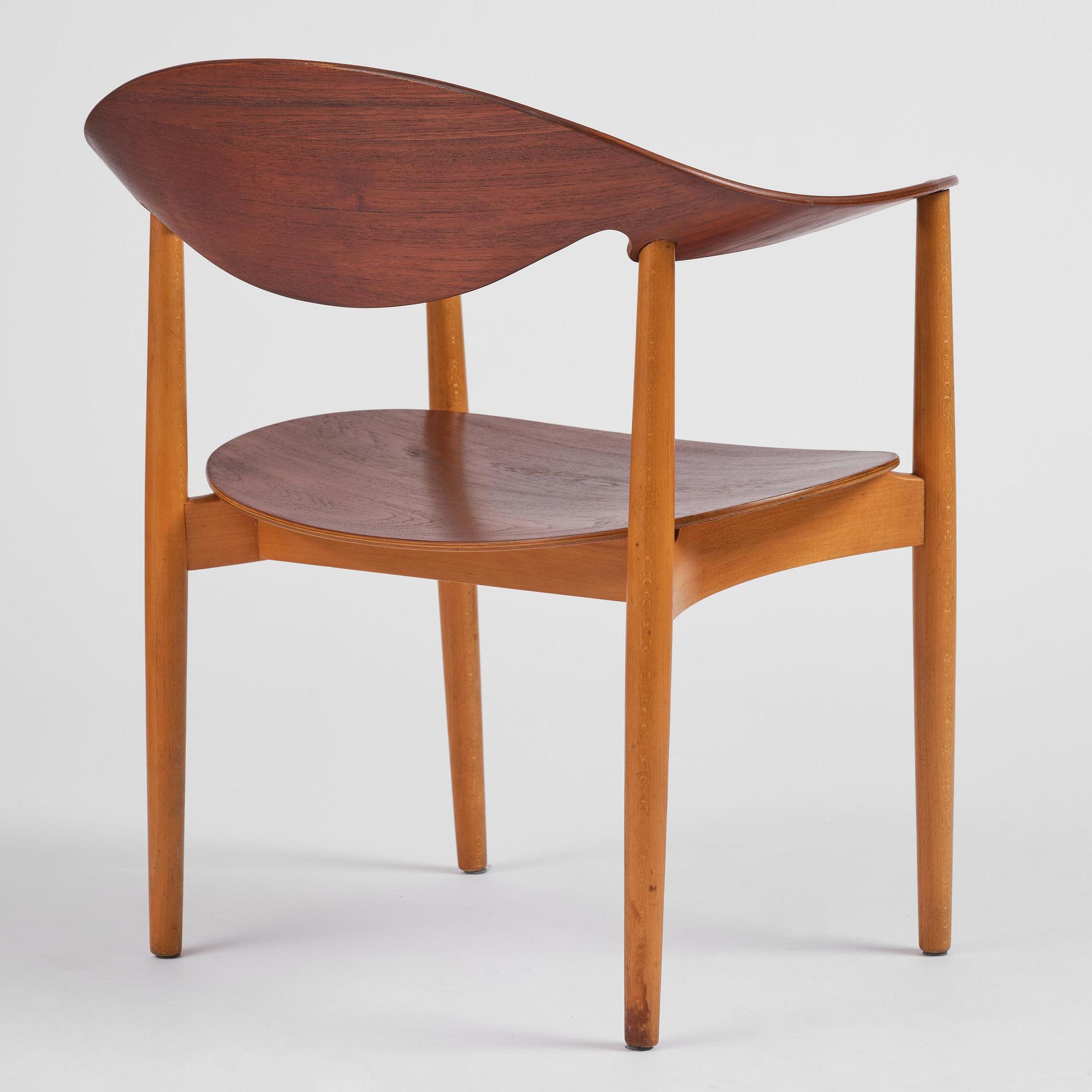 Ejner Larsen & Aksel Bender Madsen, a "Metropolitan" chair, Fritz Hansen, Denmark, 1950s.