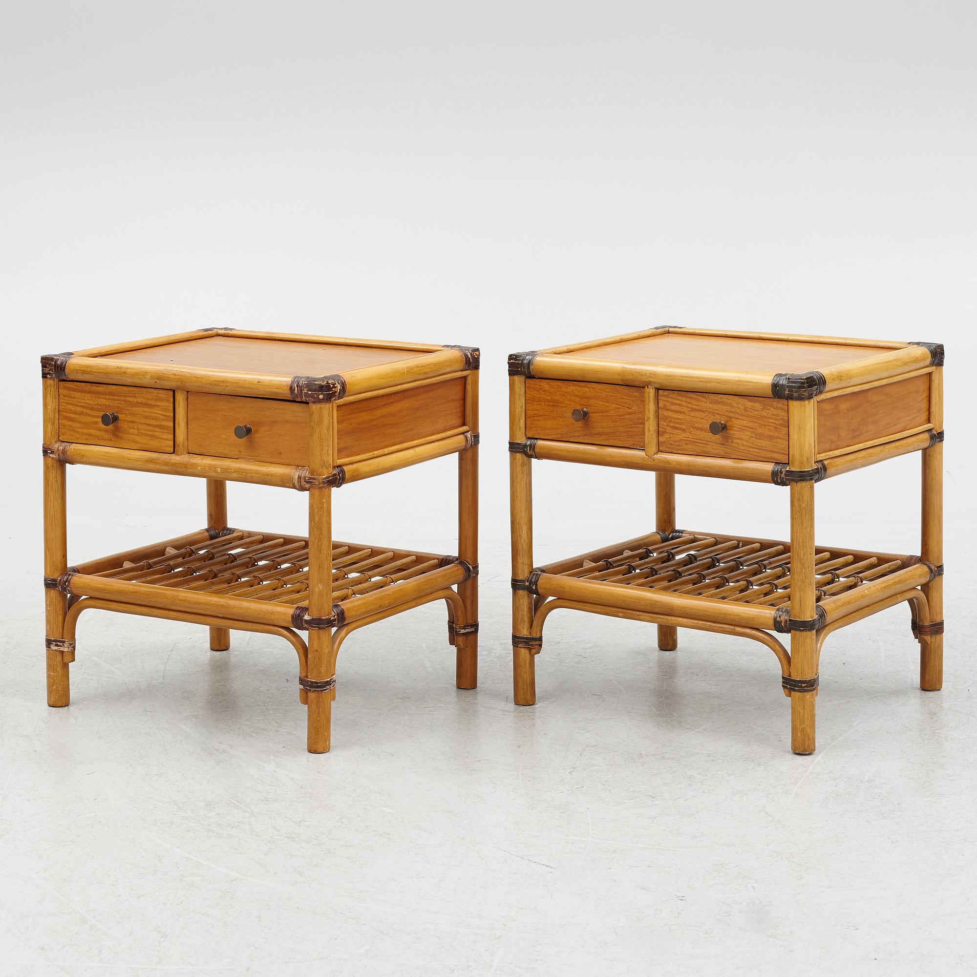 A pair of bedside tables, DUX, 1970's.