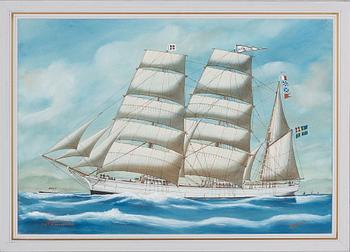 Gustaf Fredriksson, the three-masted barque "Aracan" of Väddö (Capt S. Johansson).