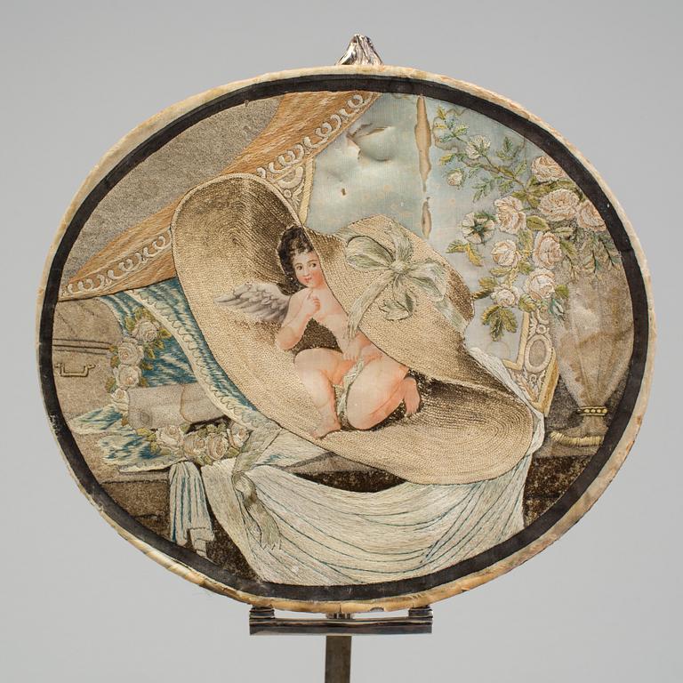 WILHELM SMEDBERG, Karlstad 1788. Skrivbordslampa för två ljus, gustaviansk.