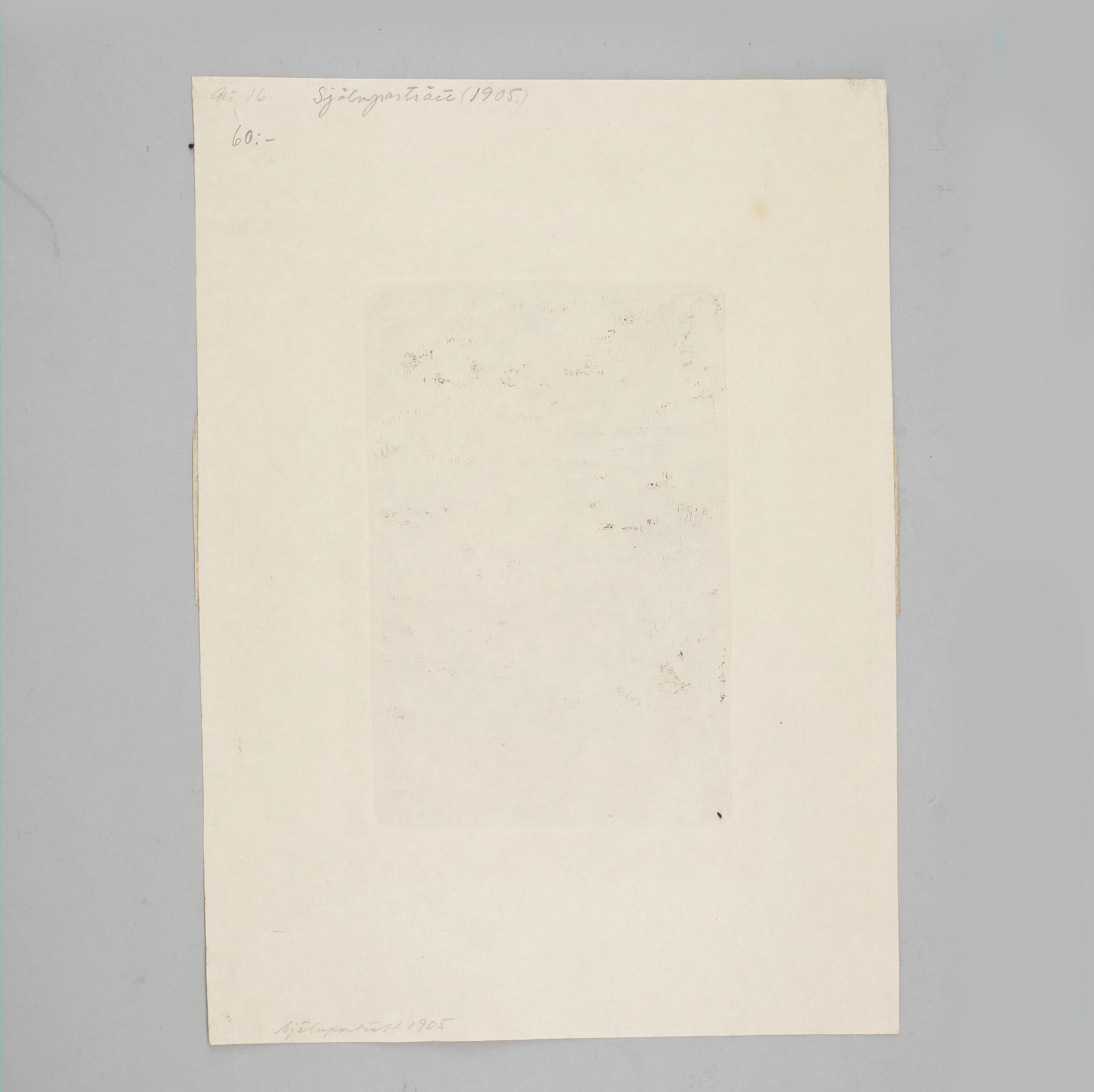 KNUT ANDER, etsning. Signerad och numrerad 18/50. Utförd 1905.