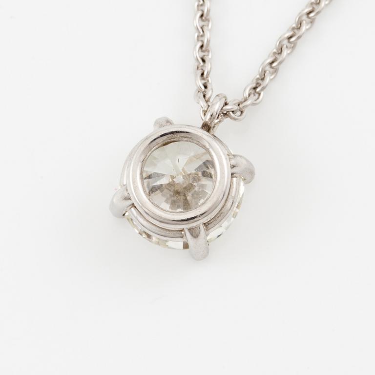 Necklace, Patrik af Forselles, 18K white gold with a brilliant-cut diamond 1.01 ct accompanied by GIA certificate.