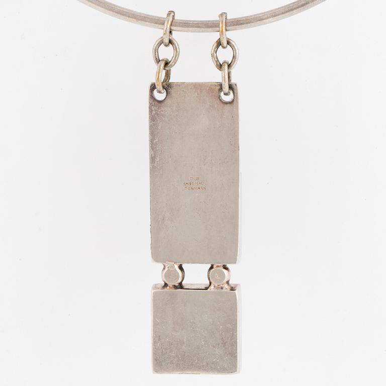 Necklace with pendant, D.S Denmark, silver with sodalite.