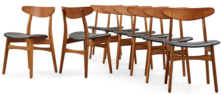 A set of eight Hans J Wegner 'CH-30' teak and oak chairs, by Carl Hansen & Son, Denmark 1950's-60's.