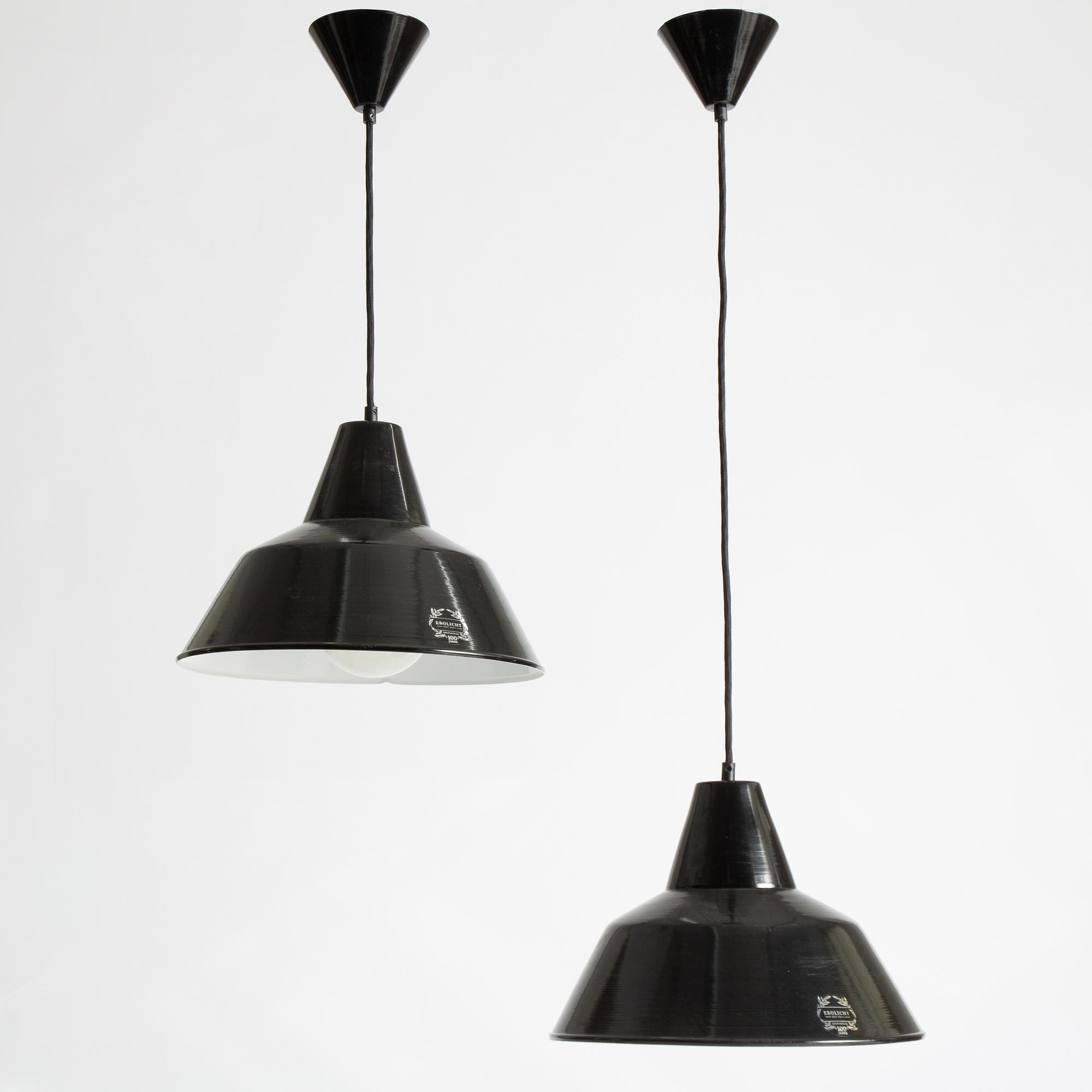 Ebolicht, a pair of ceiling lamps, anniversary model.
