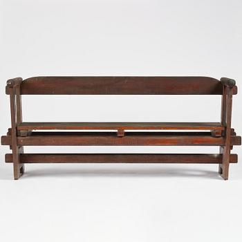 Axel Einar Hjorth, a stained pine "Skoga" sofa, Nordiska Kompaniet, Sweden, 1930s.
