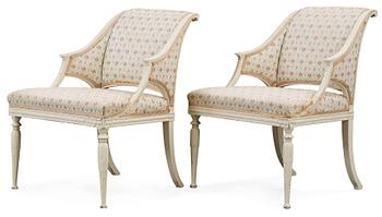 601. A pair of late Gustavian circa 1800 armchairs by E. Ståhl.