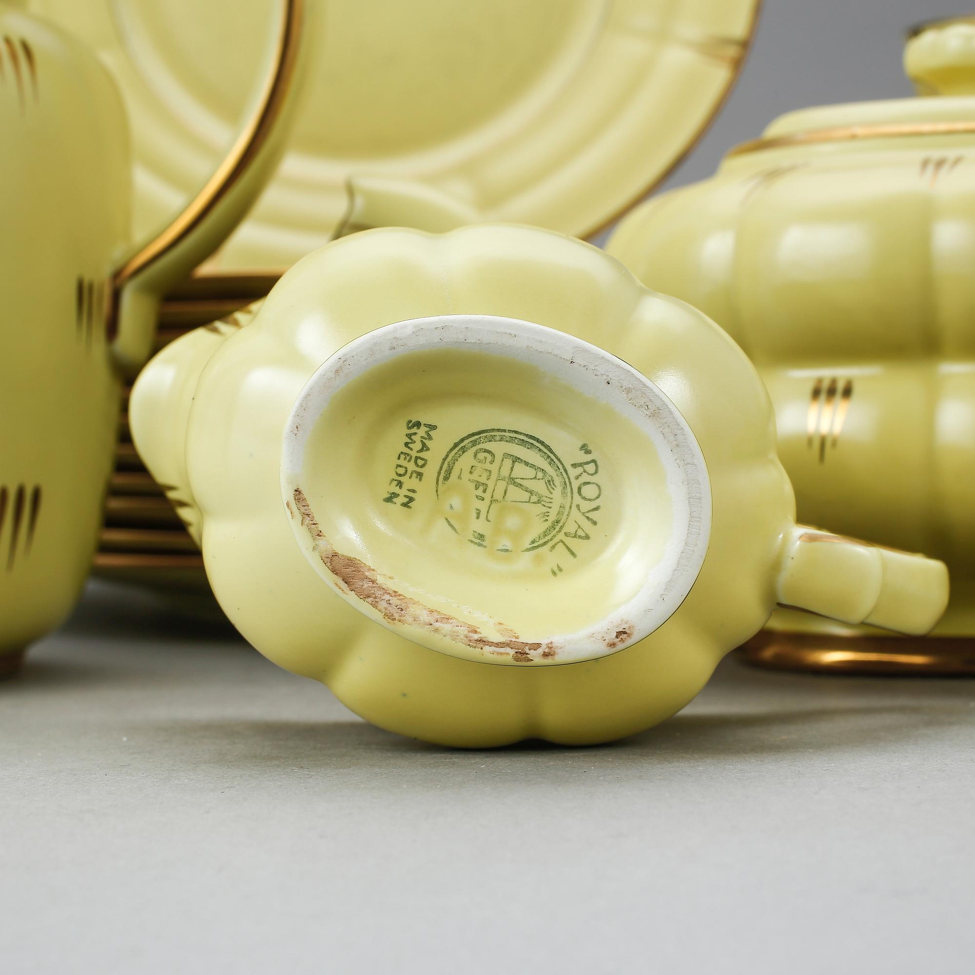 SERVISDELAR, 26, delar, flintgods, "Royal", Arthur Percy, Gefle. I produktion 1952-1960.