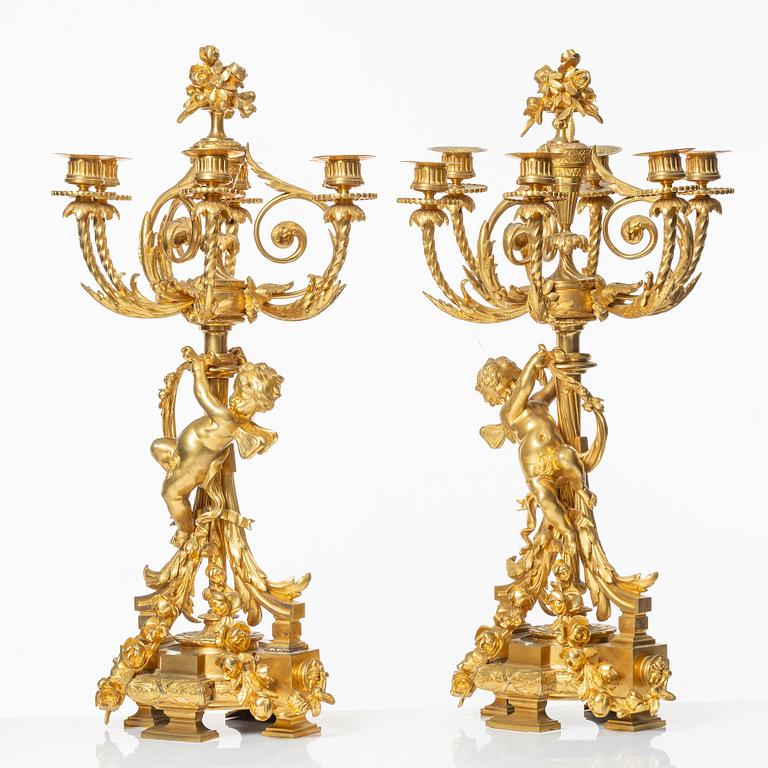 Kandelabrar, ett par, Frankrike, 1800-talets andra hälft.