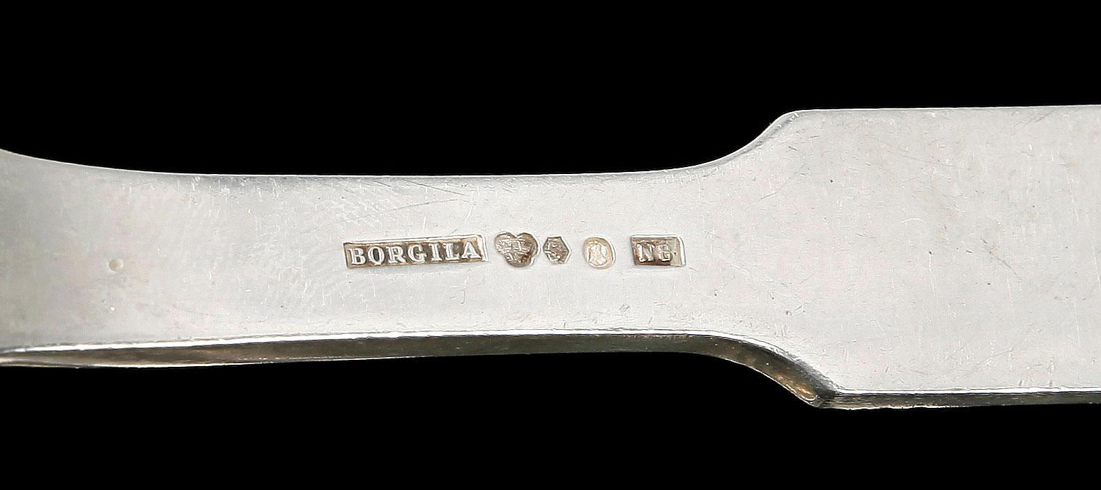 PARTI SILVERBESTICK, 7 delar ca 500 g. Bla Borgila Stockholm 1939.