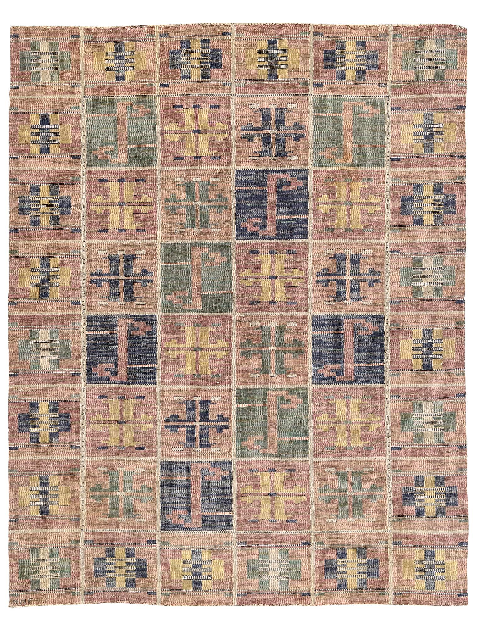 Märta Måås-Fjetterström, a carpet, 'Ulriksdal', flat weave, c. 300 x 234 cm, signed MMF.