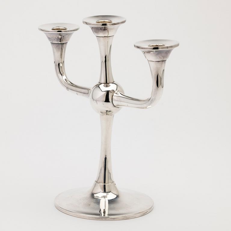 Candelabrum, silver, Karl J Ottesen, Norway, late 20th century.