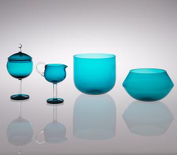 A 10 piece set of glassware for Riihimäen Lasi oy, Finland. Designed in 1958.