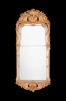 698. A Swedish Rococo 18th century mirror.